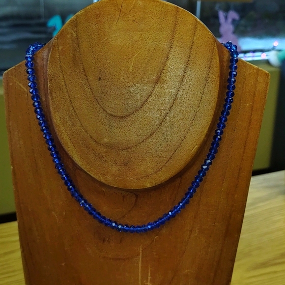 True Blue Glass Beaded Necklace - Picture 4 of 5